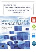 TEST BANK For Modern Database Management, 13th Edition By Jeff Hoffer, Ramesh Venkataraman, Heikki Topi, All Chapters 1 - 14, Complete Newest Version