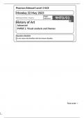 Pearson Edexcel Level 3 Advanced History of Art PAPER 1 Visual analysis and themes June 2023
