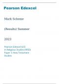 Pearson Edexcel GCE In Religious Studies 9RS0 Paper 3 New Testament Studies marking scheme June 2023