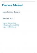 Pearson Edexcel GCE In Religious Studies RS0 Paper 4B Christianity marking scheme June 2023