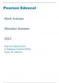 Pearson Edexcel GCE In Religious Studies 9RS0 Paper 4F Sikhism marking scheme June 2023