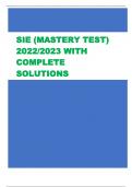 SIE (MASTERY TEST)  2022/2023 WITH  COMPLETE  SOLUTIONS