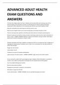 ADVANCED ADULT HEALTH EXAM QUESTIONS AND  ANSWERS