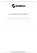 UFC QMB 3200 Learning Module 1 2 Study Sheets