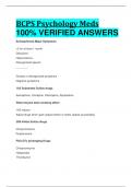 BCPS Psychology Meds 100% VERIFIED ANSWERS