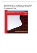 Solution Manual for Canadian Criminology Today  Theories and Applications Canadian 5th Edition  Schmalleger and Volk