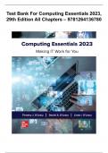 Test Bank For Computing Essentials 2023, 29th Edition All Chapters - 9781264136780