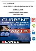 TEST BANK For Current Medical Diagnosis And Treatment 2023, 62nd Edition By Maxine Papadakis, Stephen Mcphee, All Chapters 1 - 42, Complete Newest Version