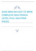 2022 HESI RN EXIT V3 WITH  COMPLETE SOLUTION(A  LEVEL FULL SOLUTION  PACK