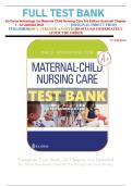 FULL TEST BANK for Davis Advantage for Maternal Child Nursing Care 3rd Edition Scannell Chapter 1 - 33 Updated 2023 