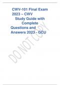cwv 101 final exam 2023 cwv study guide with complete Questions and answers-2023-gcu 
