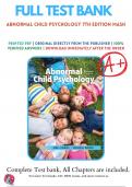 Test Bank For Abnormal Child Psychology 7th Edition Mash, 9781337624268, All Chapters with Answers and Rationals
