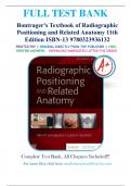 Test bank for Textbook of Radiographic Positioning and Related Anatomy 11th Edition by John Lampignano & Leslie E. Kendrick ISBN 9780323936132 | Complete Guide A+