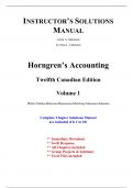 Solutions for Horngren's Accounting, Volume 1, 12th Canadian Edition Miller-Nobles (All Chapters included)