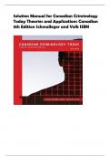 Solution Manual for Canadian Criminology  Today Theories and Applications Canadian  5th Edition Schmalleger and Volk ISBN
