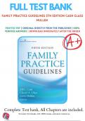 Test Bank for Family Practice Guidelines 5th Edition Cash Glass Mullen, 9780826135834, All Chapters with Answers and Rationals