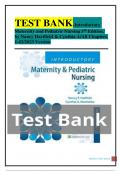 TEST BANK-Introductory Maternity and Pediatric Nursing 5th Edition, by Nancy Hartfield & Cynthia A/All Chapters 1-42/2023 Version