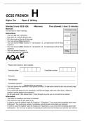 AQA GCSE FRENCH H Higher Tier Paper 4 Writing 8658-WH-QP-French-G-5Jun23
