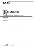 AQA GCSE ENGLISH LITERATURE 8702/1 Paper 1 Shakespeare and the 19th-century novel Mark  scheme June 2023