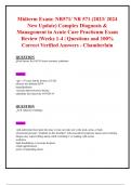 Midterm Exam: NR571/ NR 571 (2023/ 2024 New Update) Complex Diagnosis &  Management in Acute Care Practicum Exam Review |Weeks 1-4 | Questions and 100% Correct Verified Answers - Chamberlain 