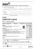 AQA GCSE COMPUTER SCIENCE Paper 2 Computing concepts QP and MS 2023