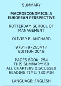 Summary Macroeconomics: A European Perspective - Olivier Blanchard - All chapters  - 9781787265417