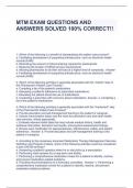 MTM EXAM QUESTIONS AND ANSWERS SOLVED 100% CORRECT!!