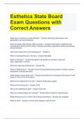 Esthetics State Board Exam Questions with Correct Answers