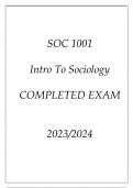 SOC 1001 INTRO TO SOCIOLOGY COMPLETED EXAM 20232024.p