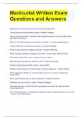 Manicurist Written Exam Questions and Answers 