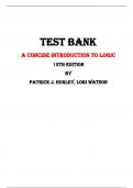A Concise Introduction to Logic 13th Edition Test Bank By Patrick J. Hurley, Lori Watson| All Chapters, Latest - 2023/2024|