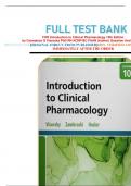 FULL TEST BANK FOR Introduction to Clinical Pharmacology 10th Edition by Constance G Visovsky PhD RN ACNP-BC FAAN (Author), Question And Answers 