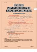 NSG 3032 PHARMACOLOGY II EXAM 1 PP AND NCLEX