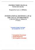 Test Bank for International Business Law and the Legal Environment, 4th Edition DiMatteo (All Chapters included)