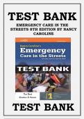 TEST BANK NANCY CAROLINE’S EMERGENCY CARE IN THE STREETS 8TH EDITION BY NANCY L. CAROLINE ISBN- 1284274047, ALL CHAPTERS | COMPLETE GUIDE A+