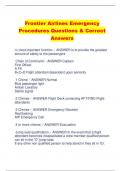Frontier Airlines Emergency  Procedures Questions & Correct  Answers