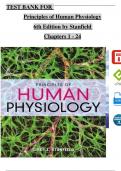 TEST BANK For Principles of Human Physiology, 6th Edition by Stanfield, All Chapters 1 - 24, Complete Newest Version