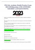PSI Life, Accident, Health Practice Exam 2023-2024Questions AND ANSWERS| GRADED A (210 QUESTIONS) Which is an ACCURATE statement regarding benefits of Medicare supplement and Medicare select plans? 1 The insurer is able to cancel, or deny renewal of an ex