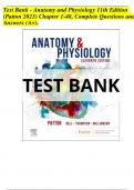 TEST BANK For Anatomy and Physiology, 11th Edition (Patton, 2024),| Verified Chapter's 1 - 48 | 