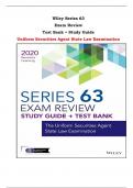 Wiley Series 63 Exam Review Test Bank + Study Guide Uniform Securities Agent State Law Examination |All Chapters,  Year-2023/2024|