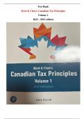 Test Bank For Byrd & Chen's Canadian Tax Principles Volume 1 2022 - 2023/2024 edition By Gary Donell Byrd & Chen |All Chapters,  Year-2023/2024|