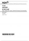 AQA GCSE HISTORY 8145/1A/B Paper 1 Section A/B: Germany, 1890–1945: Democracy and dictatorship Mark scheme June 2023