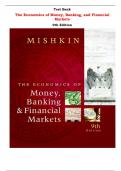 Test Bank For The Economics of Money, Banking, and Financial Markets  9th Edition By Frederic S. Mishkin |All Chapters,  Year-2023/2024|