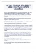 ACTUAL EXAM FOR REAL ESTATE  MCQS SUMMARY SOLICITORS  ACCOUNTS
