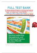     FULL TEST BANK For Nursing Leadership, Management, and Professional Practice for the LPN/LVN 7th Edition By Tamara R.  Dahlkemper 9781719641487 Chapter 1-20 Complete Guide / LATEST 2023-2024