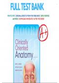 Test Bank For Clinically Oriented Anatomy 8th Edition Moore Dalley | 9781496347213 | All Chapters with Answers and Rationals