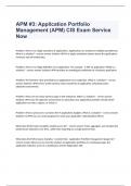 APM #3: Application Portfolio Management (APM) CIS Exam Service Now 2023/2024
