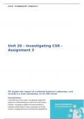 Unit 20 - Investigating Corporate Social Responsibility P6 M3 D3