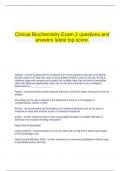  Clinical Biochemistry Exam 2 questions and answers latest top score.