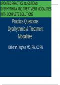 UPDATED PRACTICE QUESTIONS: DYSRHYTHMIA AND TREATMENT MODALITIESWITH COMPLETE SOLUTIONS